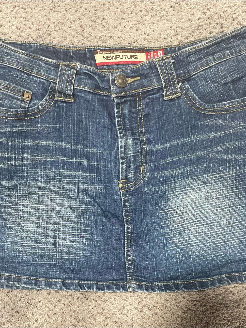 New Future Jeans Y2K Denim Mini Skirt — Tagged 26